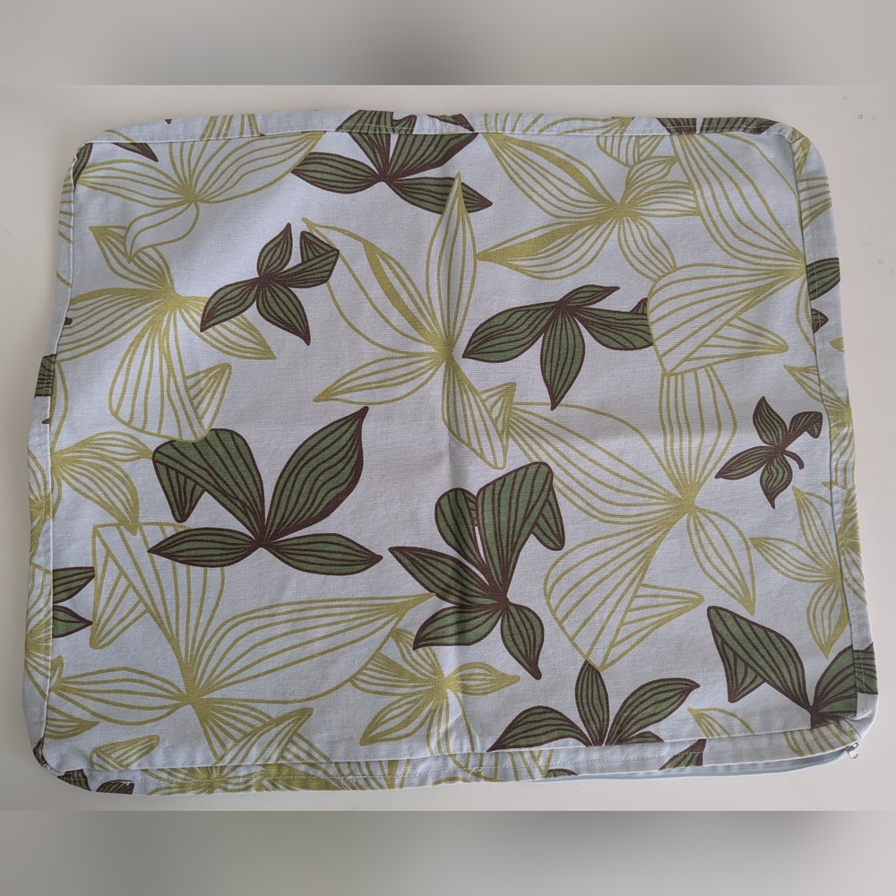 Vintage IKEA Karlstad Seat Cover Set of 2 Leaf Floral 22x18.5 x1.5 Back Cushion - Picture 5 of 12